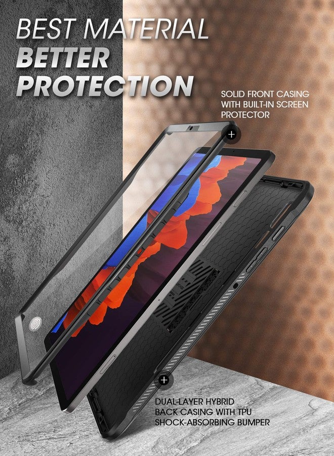 SUPCASE UB Pro Series Case Designed for Samsung Galaxy Tab S7 Plus (2020) / S8 Plus (2022) 12.4 inch , with Built-in Screen Protector & S Pen Holder Full-Body Rugged Heavy Duty Case (Black) - Image 3